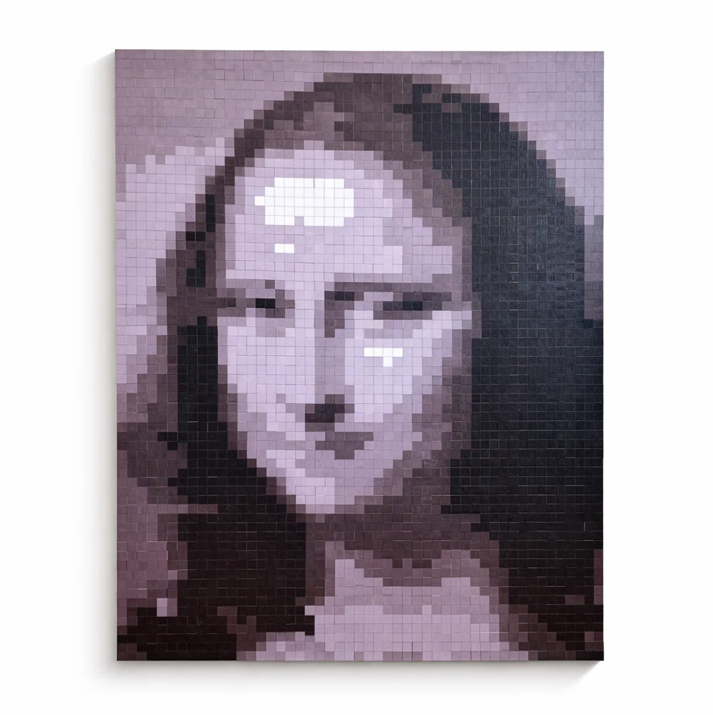 Mona Lisa mosaic built from Click Cubes